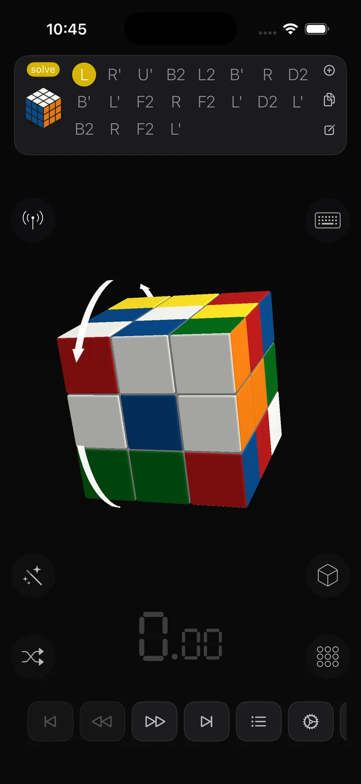 CubeZX iPhone solving screen screenshot.